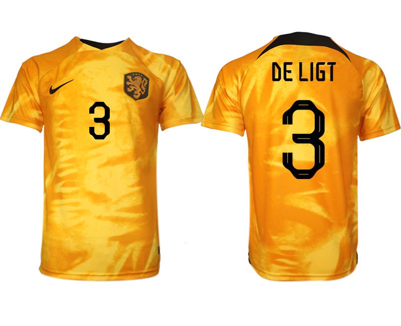 Men 2022 World Cup National Team Netherlands home aaa version yellow 3 Soccer Jersey